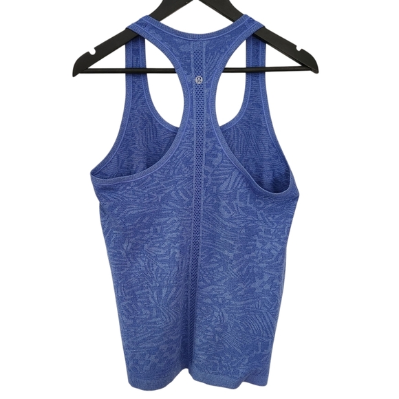 LULULEMON Swiftly Tech Racerback Heathered Harbor Blue Tank Top size 10 - Picture 8 of 12